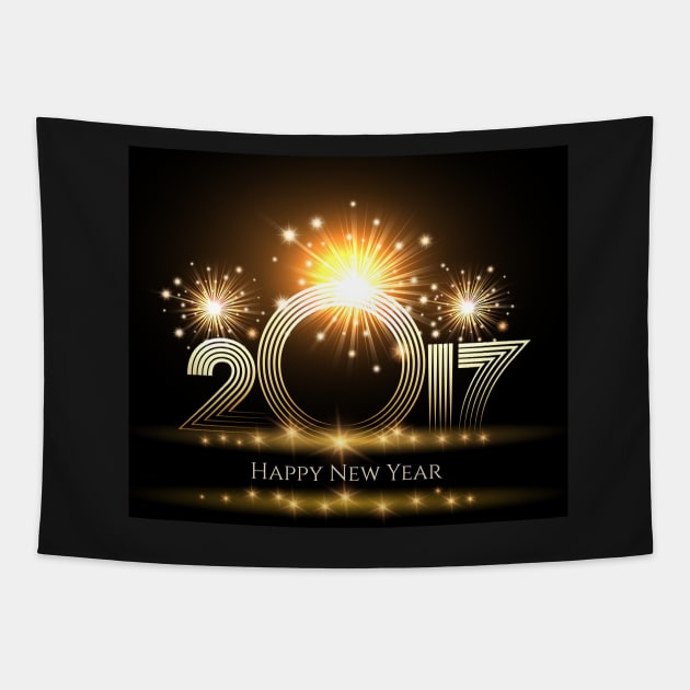 Happy New Year Card Design Tapestry by devaleta