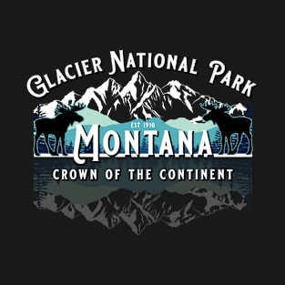 Glacier National Park Montana Hiking Moose Camping Souvenir T-Shirt