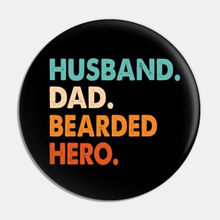 Funny Husband Dad Beard Legend Vintage Bearded Pin