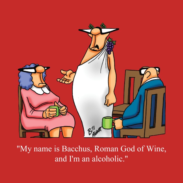 Funny Bacchus Wine God Cartoon Humor by abbottcartoons