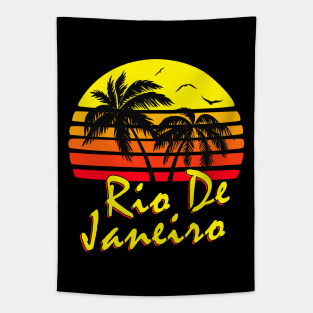 Rio De Janeiro Retro Sunset Tapestry