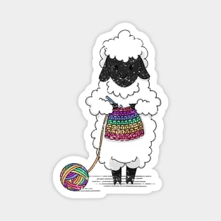 Crocheting Sheep Magnet