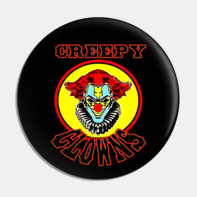 Creepy Clown Graphic Pin by LupiJr