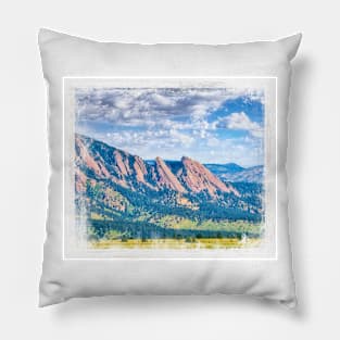 Flatirons Colorado Boulder County landscape photograph Pillow