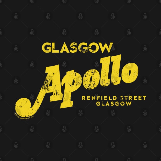 Glasgow Apollo Yellow Design Retro Aged Look by RockitTees