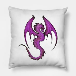 Majestic Purple Amphiptere Dragon Winged Serpent Pillow