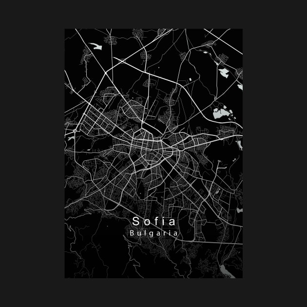 Sofia Bulgaria City Map dark by Robin-Niemczyk