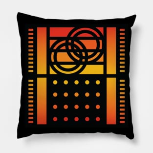 “Dimensional Rings” - V.4 Orange - (Geometric Art) (Dimensions) - Doc Labs Pillow