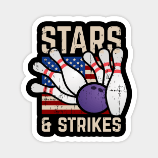 Stars and Strikes | Patriotic 4th of July Bowling Magnet