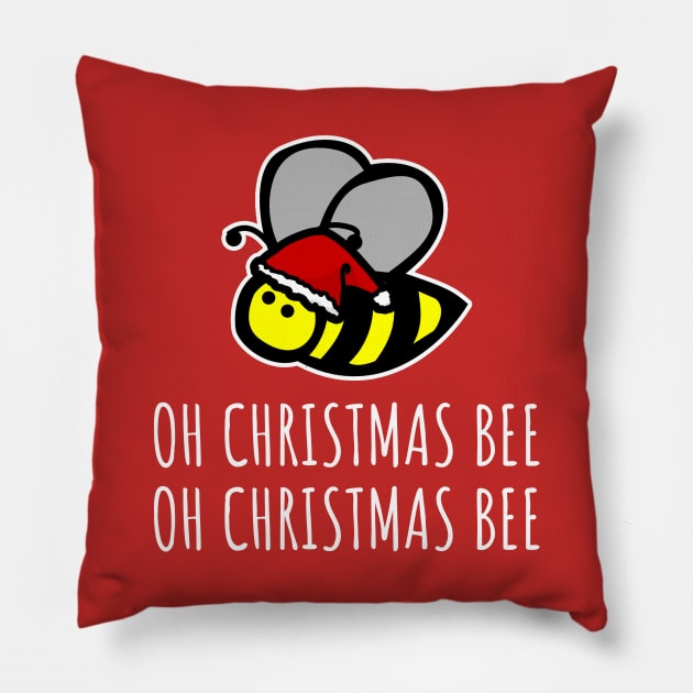 Oh Christmas Bee Pillow by LunaMay