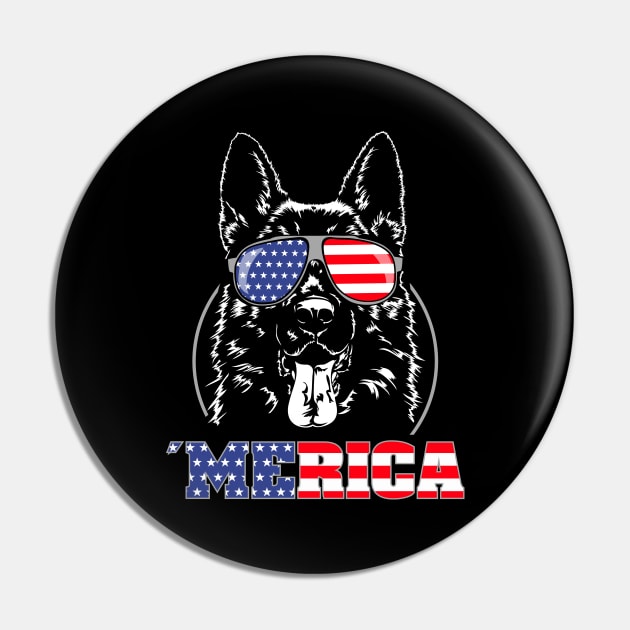 Proud Patriotic German Shepherd American Flag Merica dog Pin by wilsigns