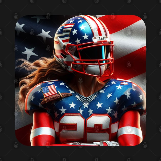 American Woman NFL Football Player #13 by The Black Panther