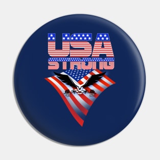 USA Strong Bald Eagle and Flag Pin