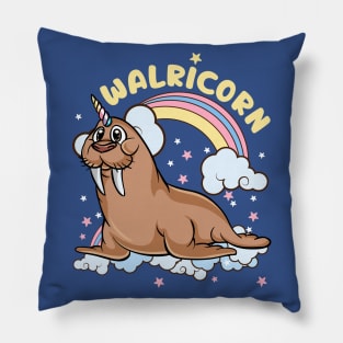 Walrus Unicorn Walricorn Magical Sea Animal Pillow