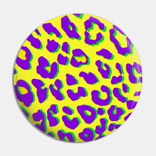 Leopard Print Purple Yellow Green Pin