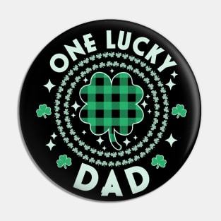 One Lucky Dad Irish St Patricks Day Shamrocks Green Funny Pin