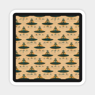 Alien hieroglyphs seamless pattern Magnet