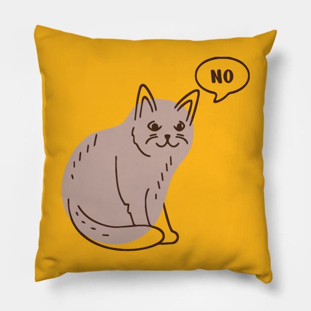 Cat Says No Pillow by KatiNysden
