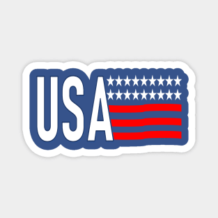 USA (Flag Text) Magnet