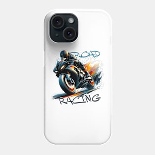 Cyber Road Racing Motorbike and Rider Phone Case