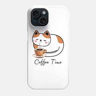 Coffee Time Cute Calico Kitty Phone Case