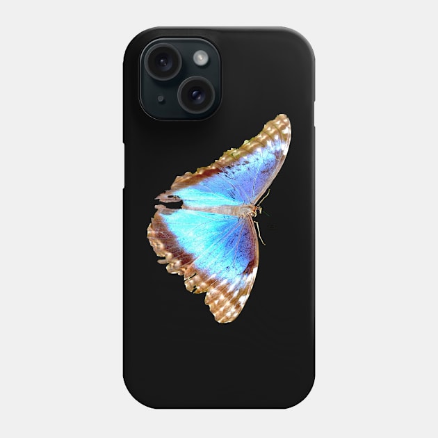 Morpho Butterfly on black Phone Case by Wolf Art / Swiss Artwork Photography