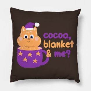 Cocoa, blanket & me? | Christmas Kitty Design Pillow