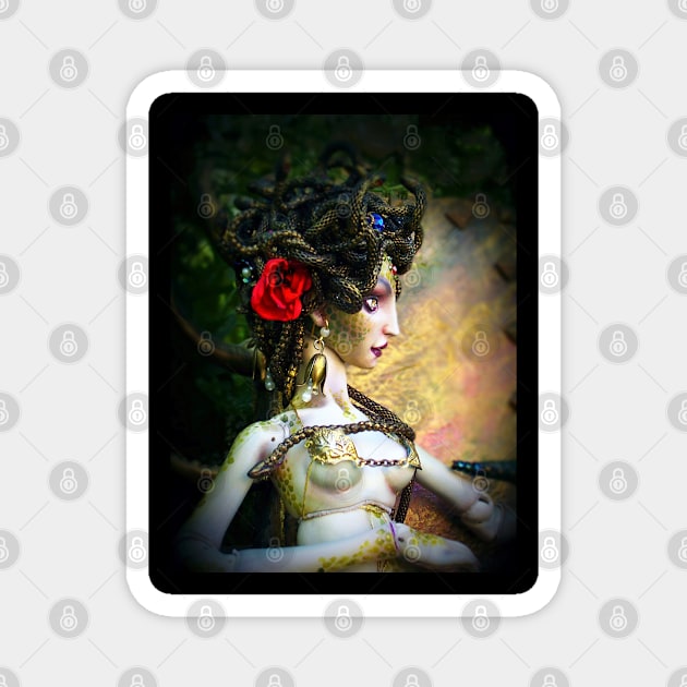 Greek Goddess Medusa Portrait Magnet by Paulina Gravagno