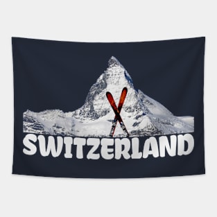 Ski Matterhorn Switzerland Mountaineer Snow Lovers Tapestry