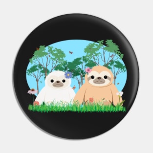 Super Cute Sloth couple Pin