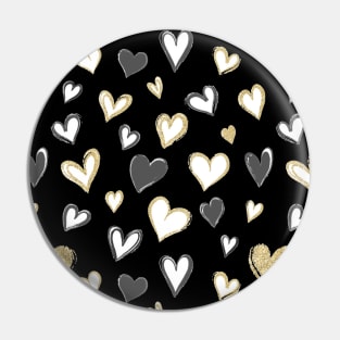 Black and Gold Hearts | Heart Decor | Romantic Valentines Day Pin