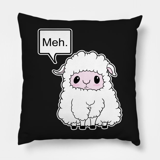 Meh. Sheep of indifference Pillow by Spectralstories