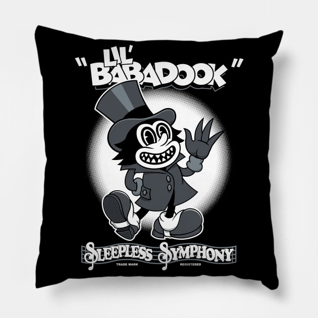 Lil Babadook - Creepy Cute Vintage Cartoon Horror - Rubberhose Pillow by Nemons