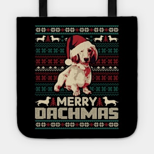 Cute Dachshund Merry Dachmas Ugly Sweater Tote