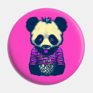 Weird Punk Panda Bear Pin