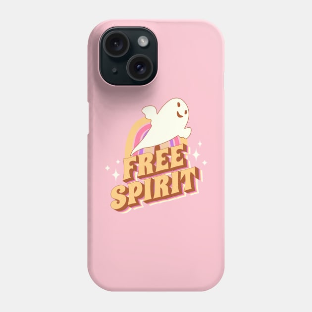 Free Spirit - 60s retro ghost Phone Case by BooBunny Shirts