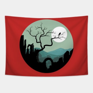 Rock dessert landscape illustration Tapestry