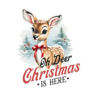 Cute deer in winter landscape in retro look T-Shirt