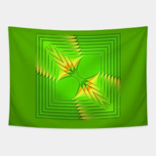 concentric square green and yellow Tapestry