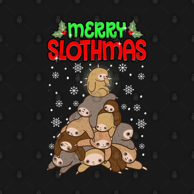 Merry Slothmas Funny Sloth Christmas Sweater by KsuAnn