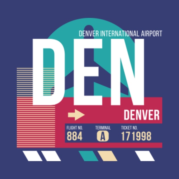 Denver, Colorado (DEN) Airport Code Baggage Tag by SLAG_Creative