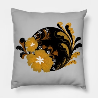 Circle Floral Art Pillow