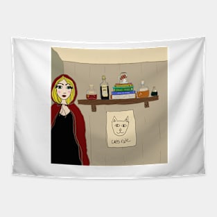 Witchy Big Bad Red Riding Hood Tapestry