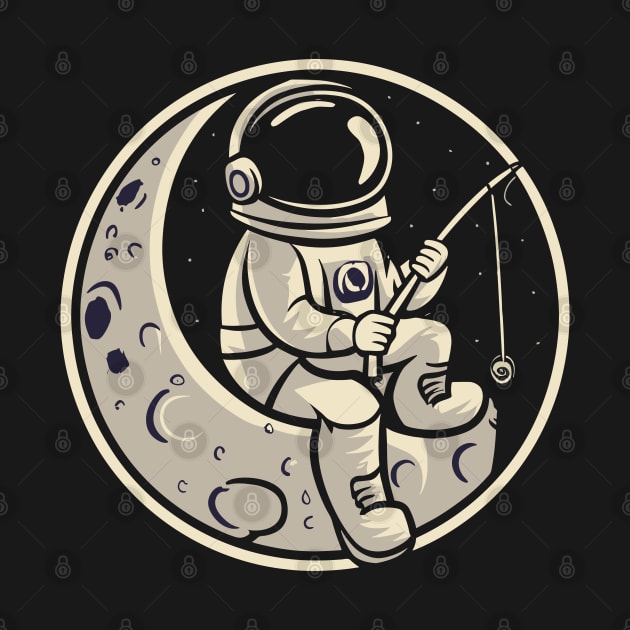 Fishing on the moon by youngmandesign