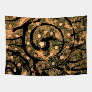 bleach art tie dye black and brown Tapestry