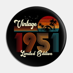 Vintage 1951 Shirt Limited Edition 69th Birthday Gift Pin