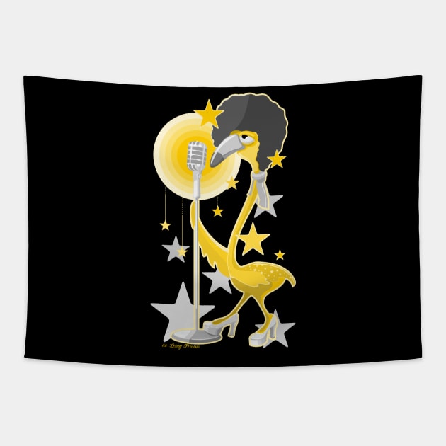 mrs.Fannie flamingo pop star / yellow edition Tapestry by mr.Lenny Loves ...