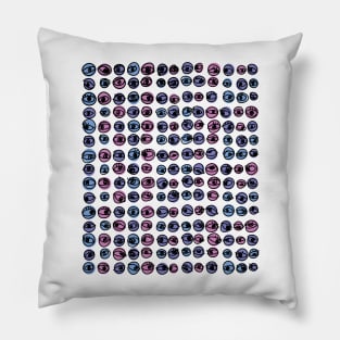 Purple Blue Eyes Modern Decorative Abstract Mosaic Dots Pattern Pillow