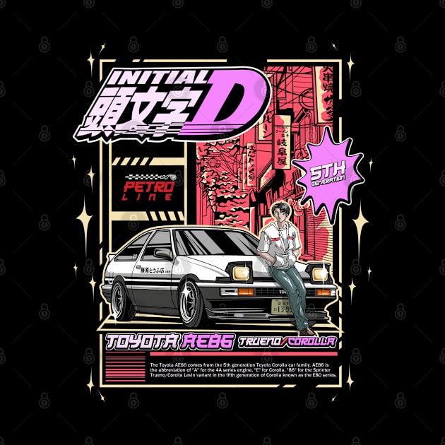 AE86 INITIAL D by Neron Art