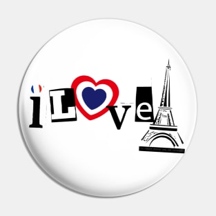 I Love Paris Eiffel Tower By Abby Anime(c) Pin